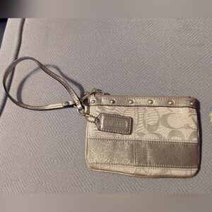 Coach Gold Wristlet Clutch